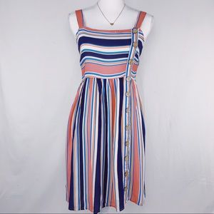Taylor&Sage Striped Sleeveless Buttoned Dress M